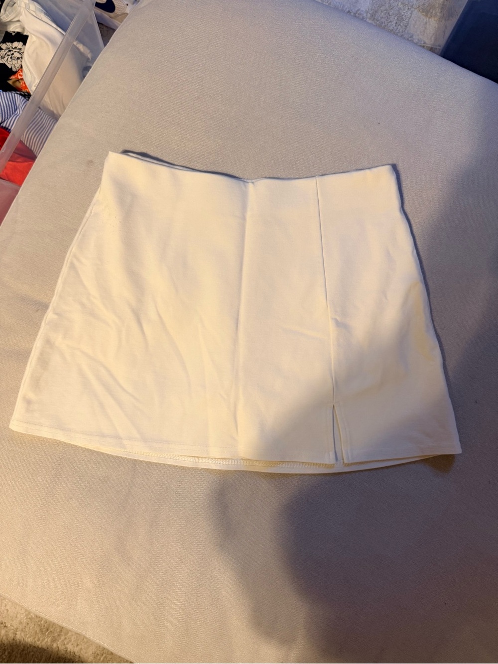 American Eagle Outfitters Cream Mini Skort with Front Slit Detail